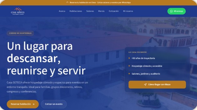 Página de inicio de Casa SETECA